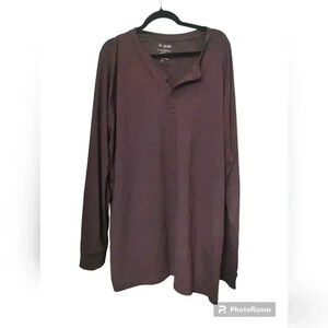 01.Algo Performance Long Sleeve Henley Shirt Mens 3xl Burgundy Pullover